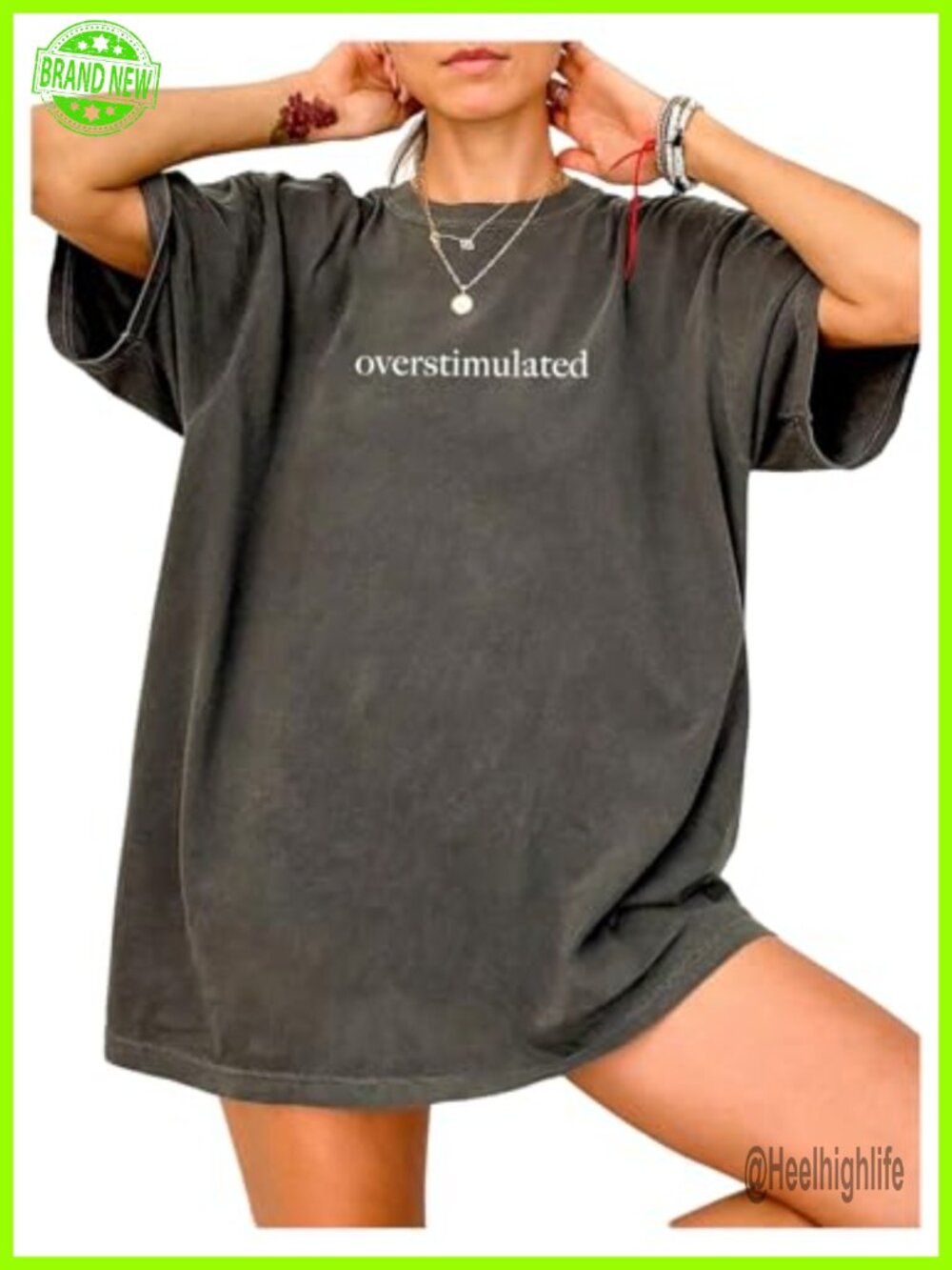 Oversized Letter Print Graphic Tee Drop Shoulder Crew Neck Short Sleeve